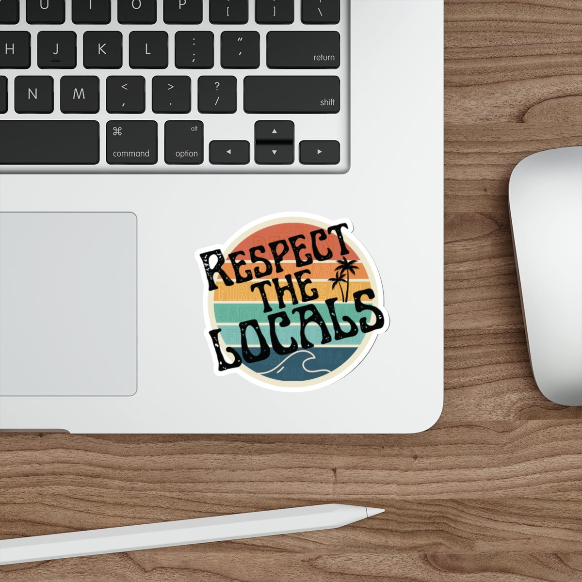Respect the Locals water-resistant sticker